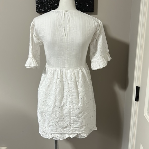 TUCKERNUCK English Factory Eyelet Dress White Side Zip Sz XS - Picture 6 of 11